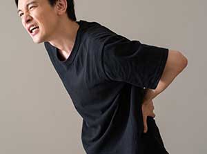Patient suffering from back pain