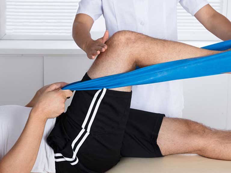 Patient recieving Physical Therapy at Revive Regenerative Medical Group in Newport Beach for joint pain relief